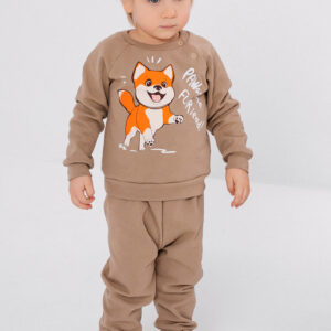 Костюм бежевый с лисенком