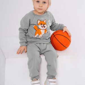 Костюм серый с лисенком