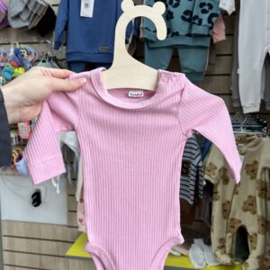 Боди на длинном  рукаве ( розовый) 024